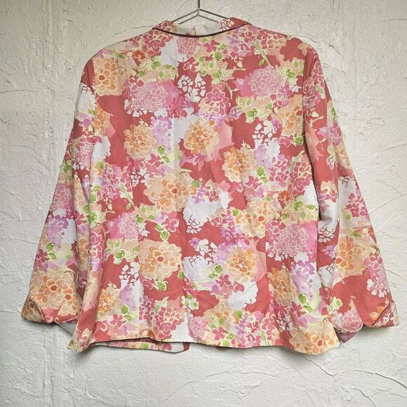 Coldwater Creek Pastel Colors Jacket Linen Silk Blend Size Large RN 98516 - Picture 3 of 11